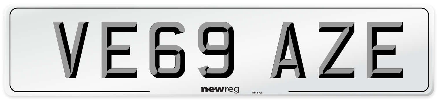 VE69 AZE Number Plate from New Reg